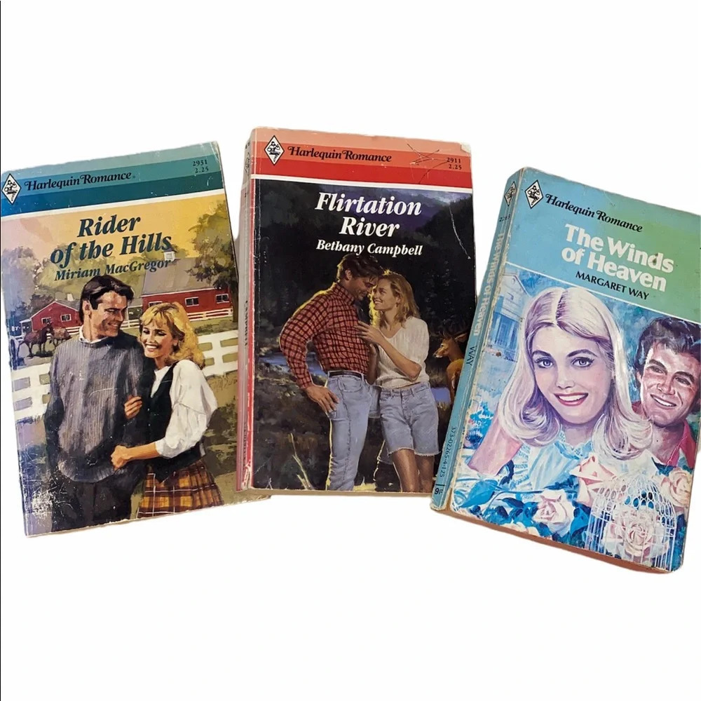 Harlequin set of vintage romance paperback books